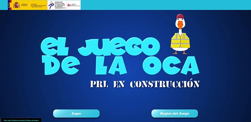 El juego de la oca de la prevención en construcción.