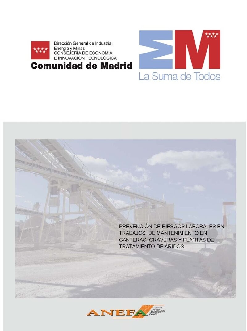 PRL en trabajos de mantenimiento en canteras, graveras y plantas de tratamiento de áridos
