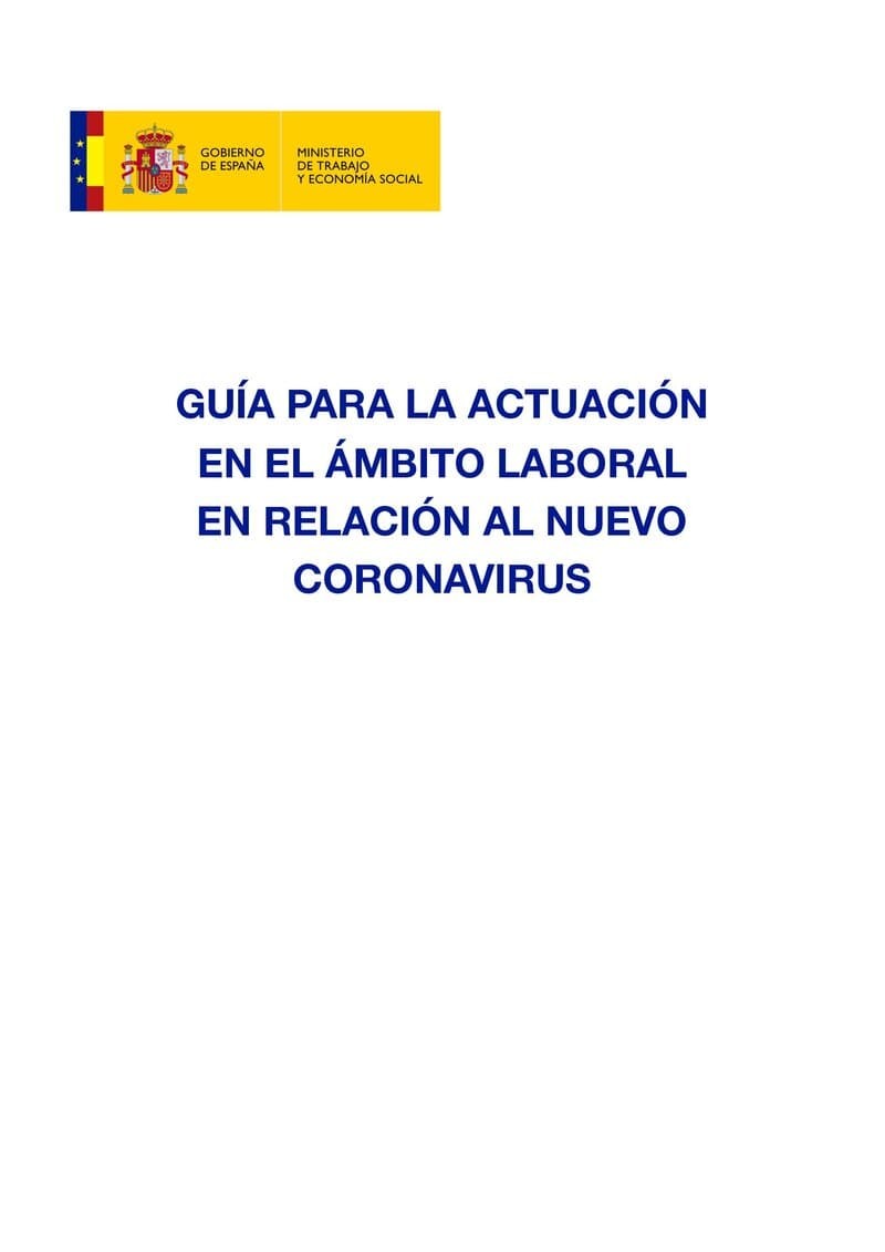 Guía de actuación en ámbito laboral  frente al coronavirus