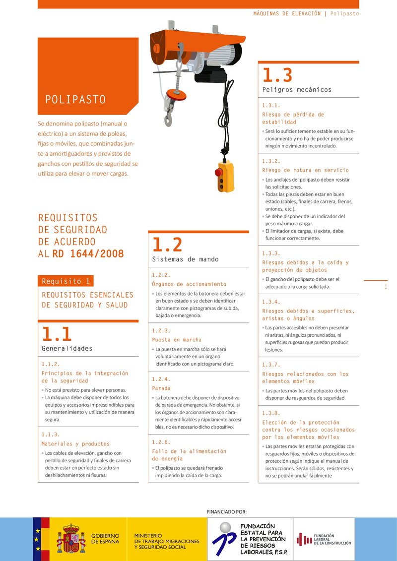 Requisitos de seguridad. Polipasto.