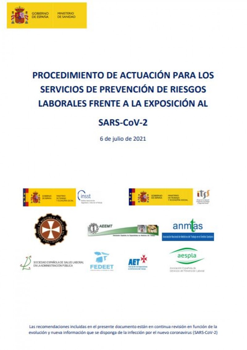 Actuación de los Servicios de Prevención frente al SARS-CoV-2