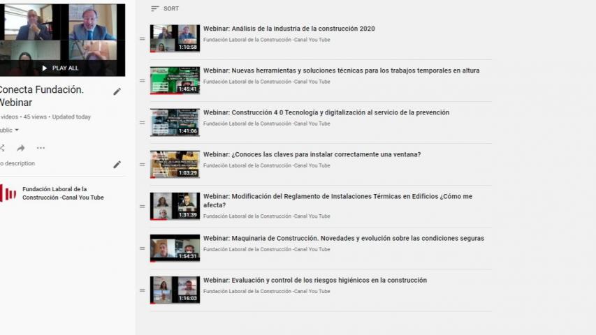 Accede y benefíciate de los ocho webinars que la Fundación Laboral ha celebrado este año sobre seguridad y salud, formación y empleo