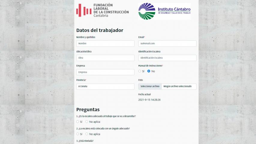 La Fundación Laboral pone a disposición del sector una aplicación web para la evaluación de riesgos de las escaleras manuales en obra