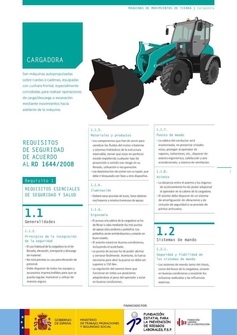 Requisitos de seguridad. Cargadora.
