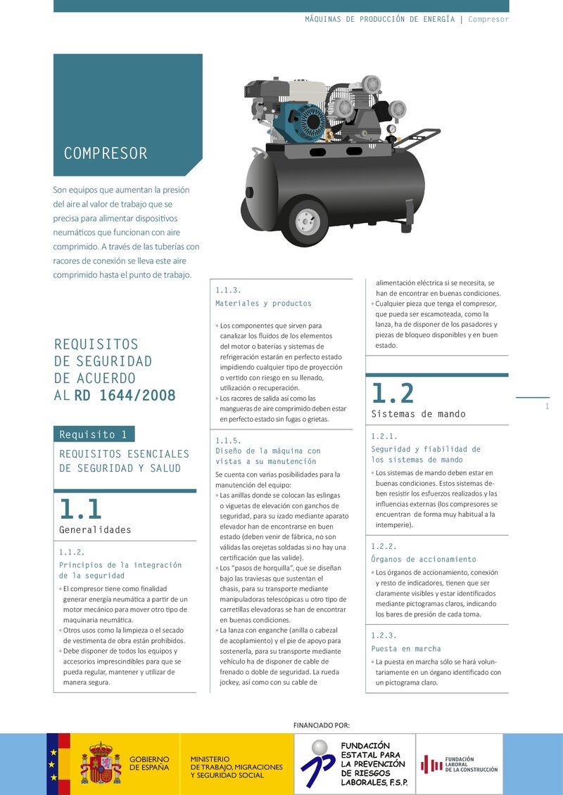 Requisitos de seguridad. Compresor.