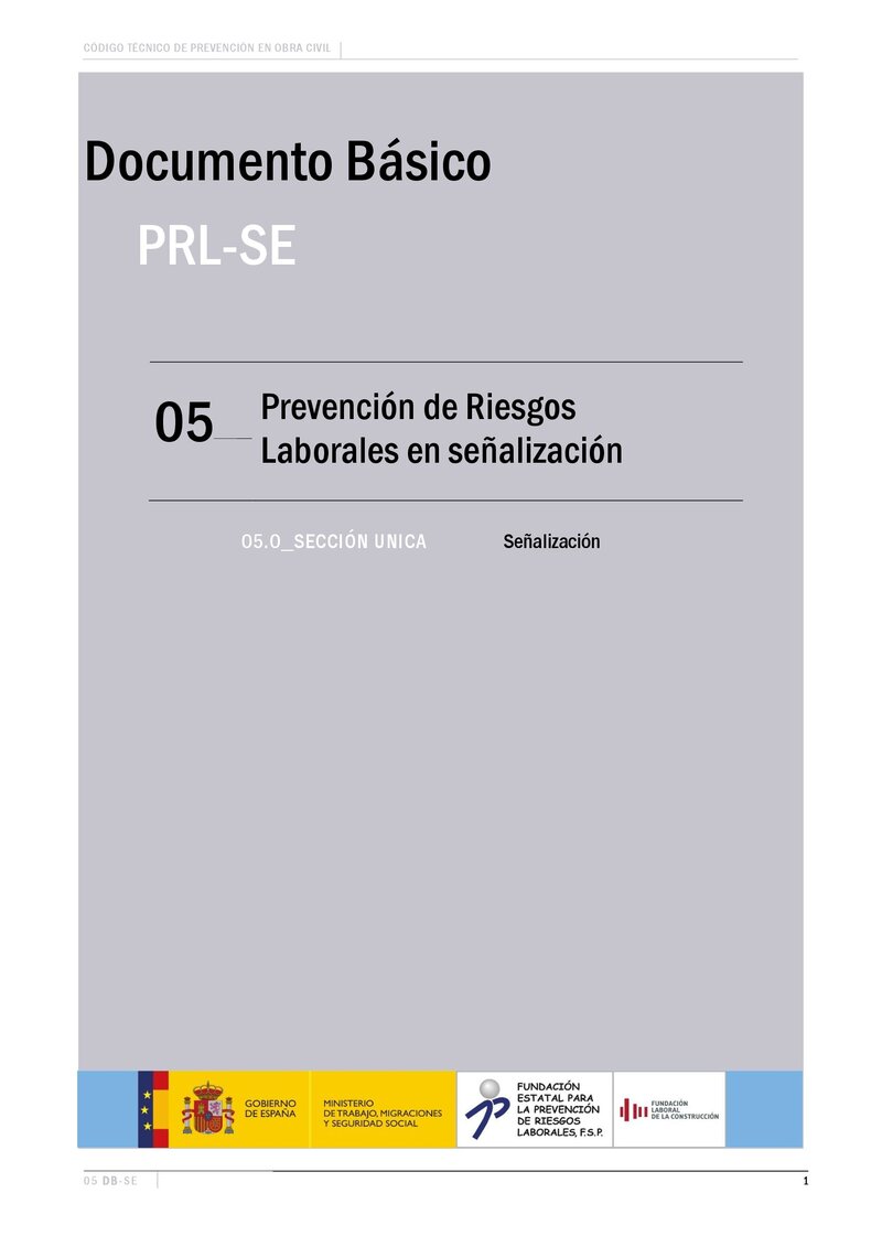 Documento Básico DB-PRL-SE. SEÑALIZACIÓN