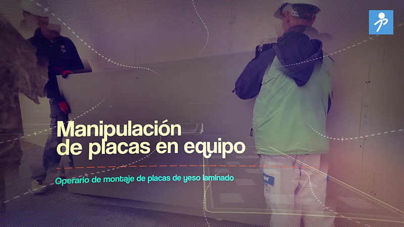 Riesgos ergonómicos: instalación de placas de yeso laminado.