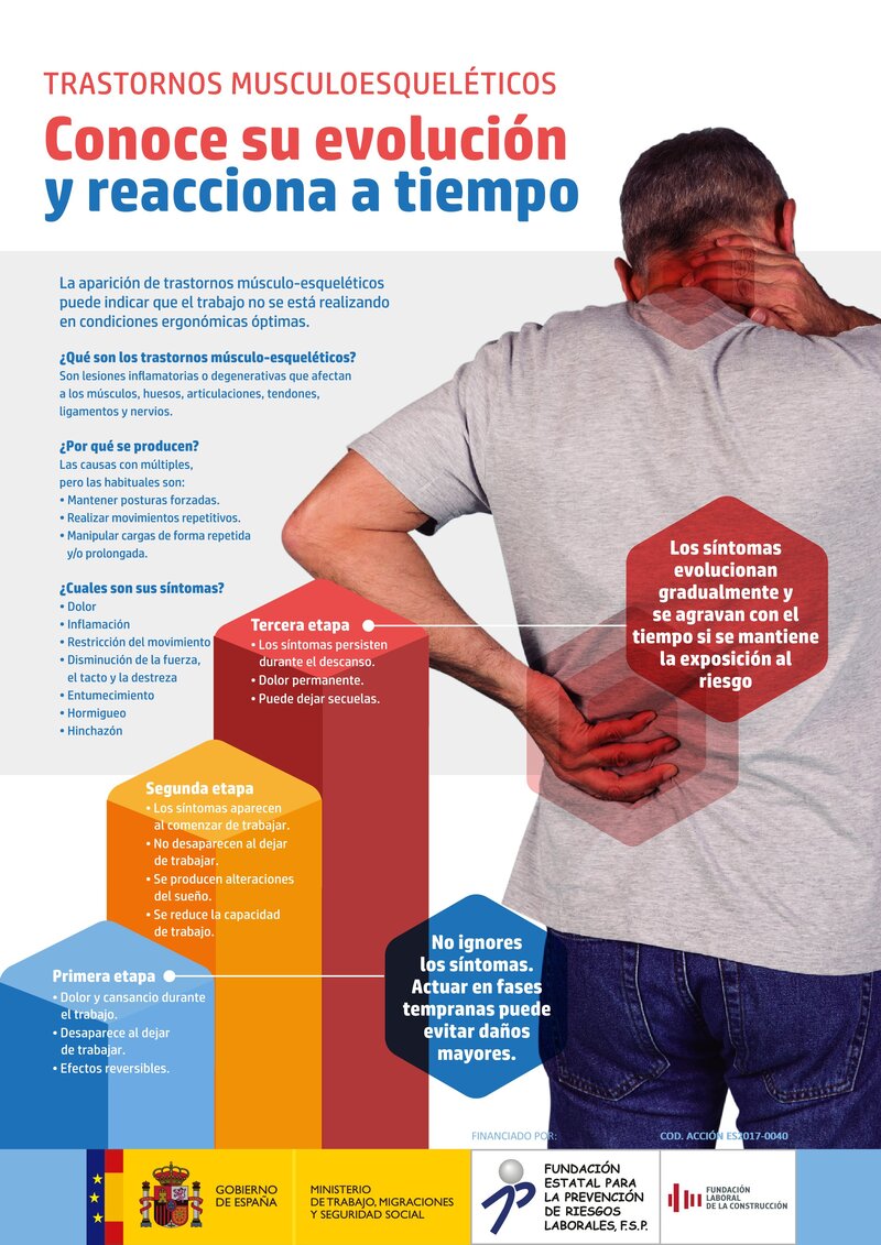 Riesgos ergonómicos: trastornos musculoesqueléticos.