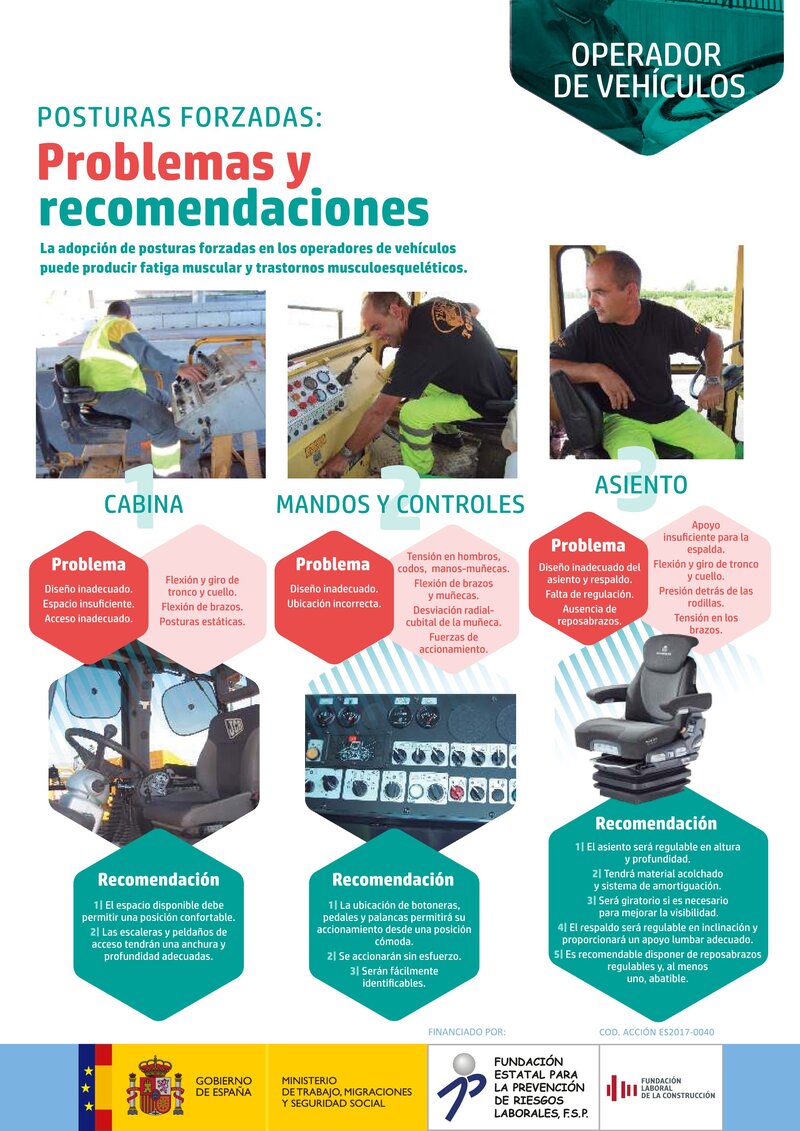 Riesgos ergonómicos: conductor vehículos - maquinaria.
