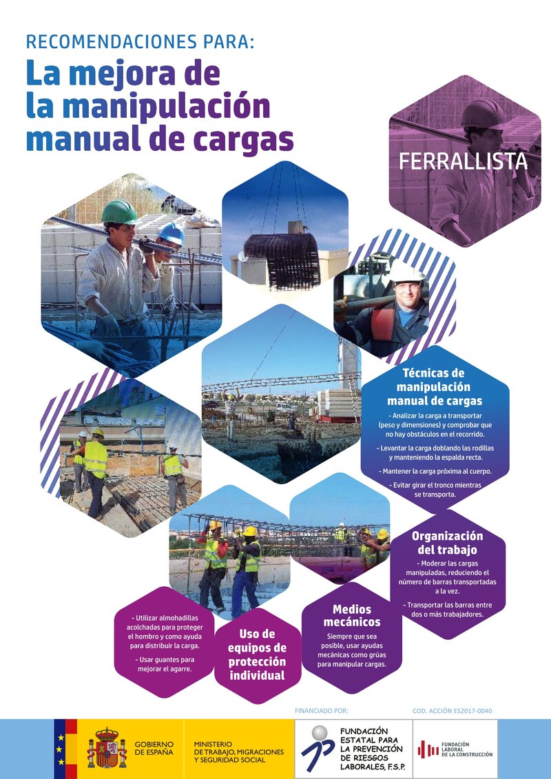 Riesgos ergonómicos ferralla. Manipulación de cargas.