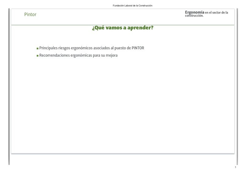 Ficha pintor. Recursos prácticos de ergonomía.