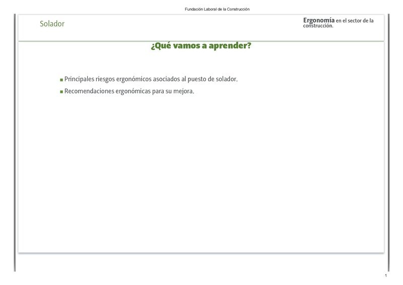 Ficha solador. Recursos prácticos de ergonomía.