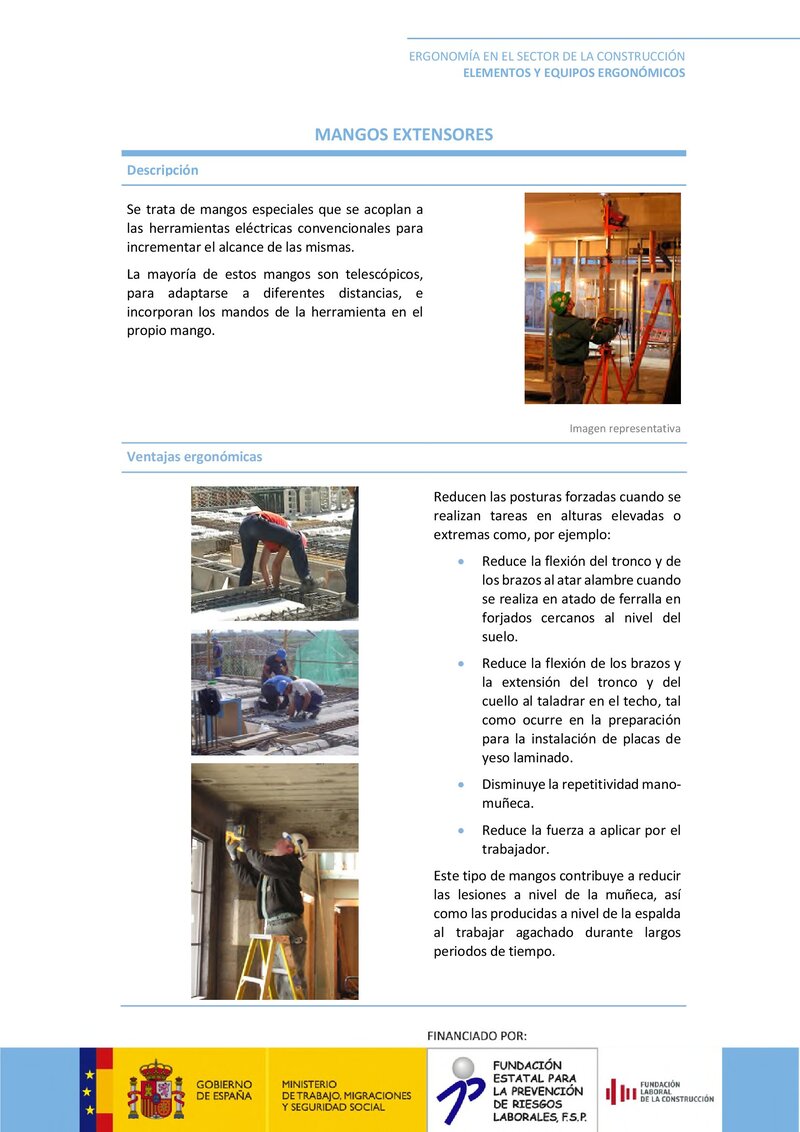 Elementos ergonómicos. Mangos extensores.