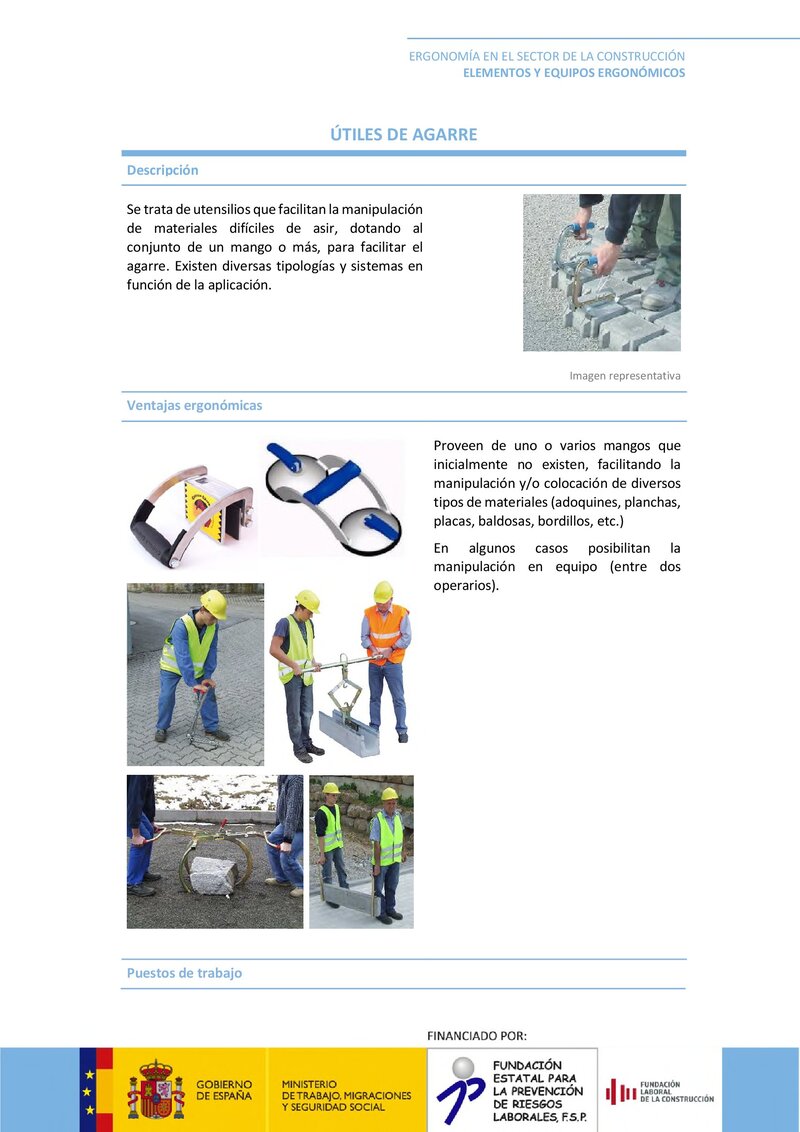 Elementos ergonómicos. Útiles de agarre.