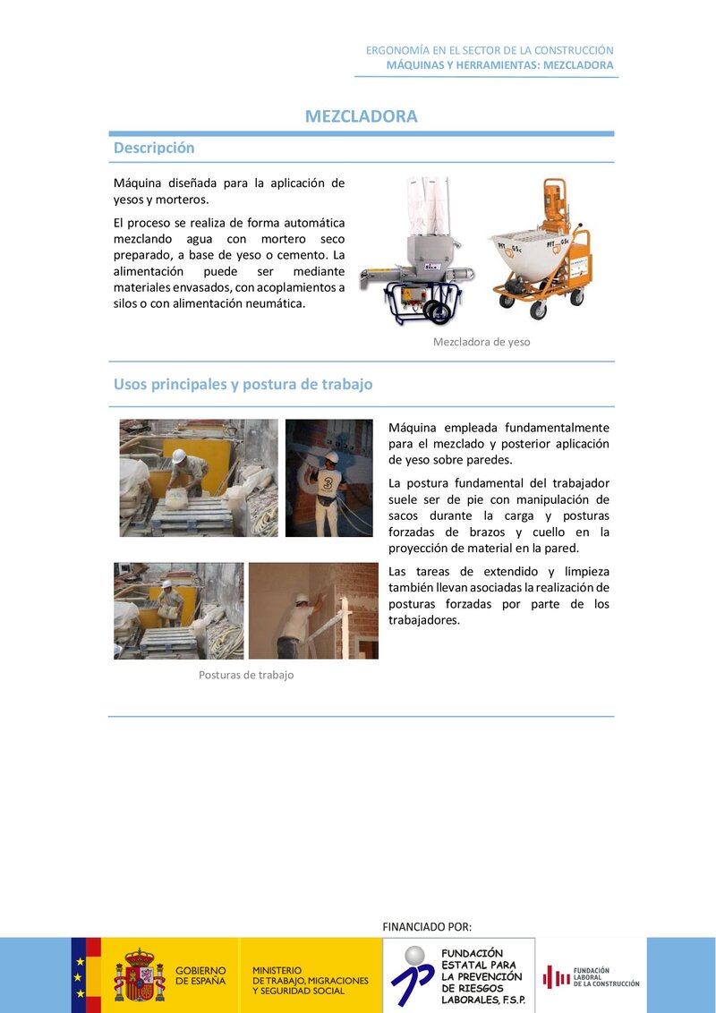 Mezcladora de mesa. Riesgos ergonómicos y recomendaciones.