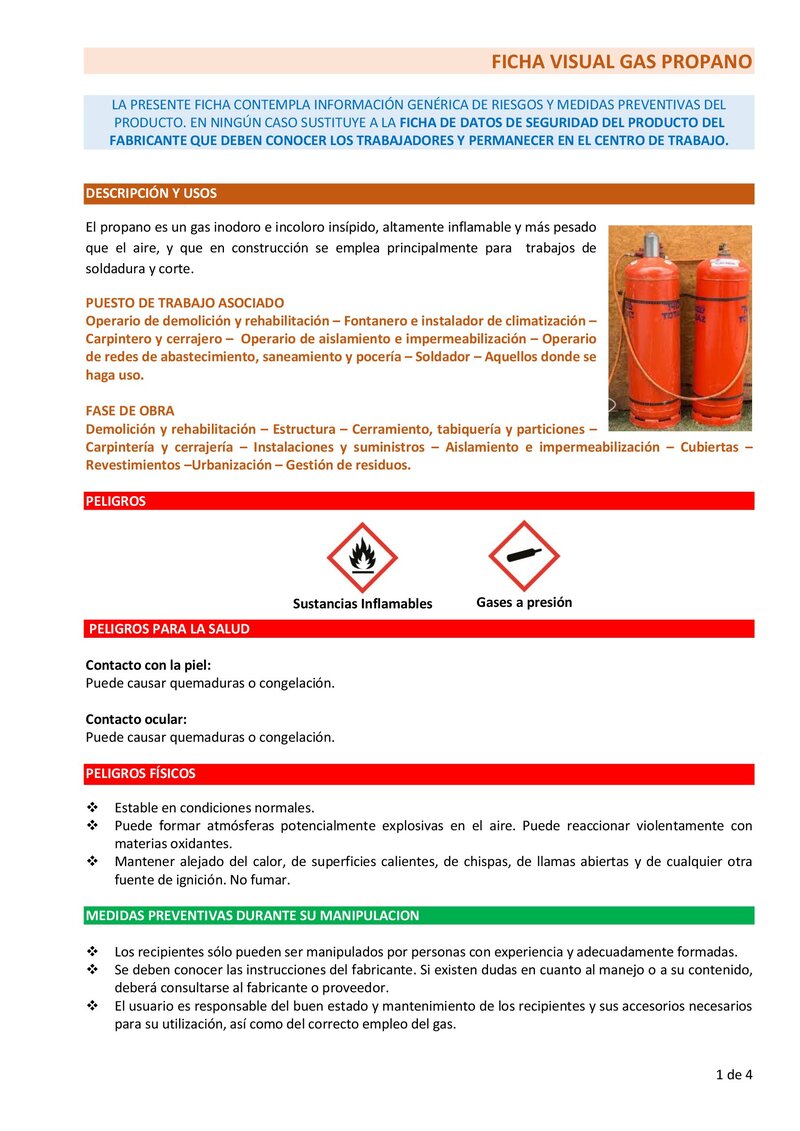 Gas propano. Información básica.