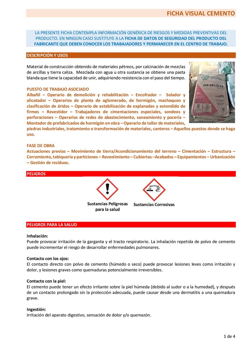 Cemento. Información básica.