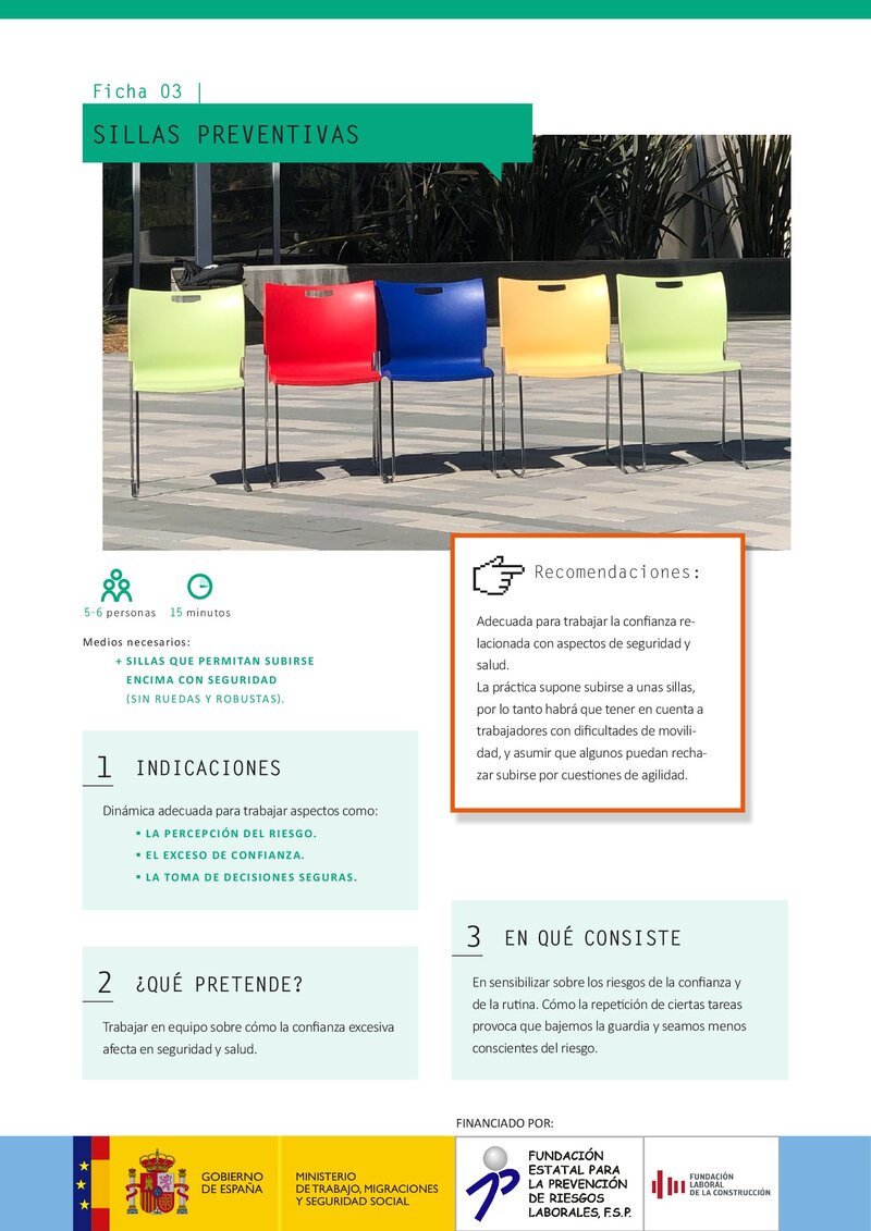 Recursos metodológicos. Sillas preventivas.