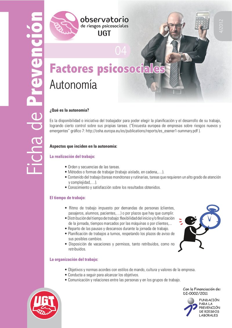 Factores psicosociales: autonomía.