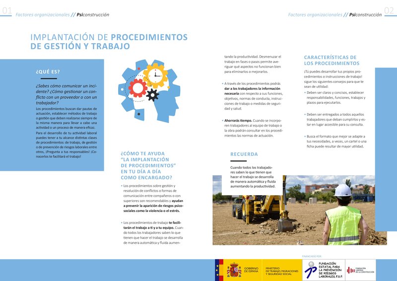 Implantación de procedimientos de gestión y trabajo.