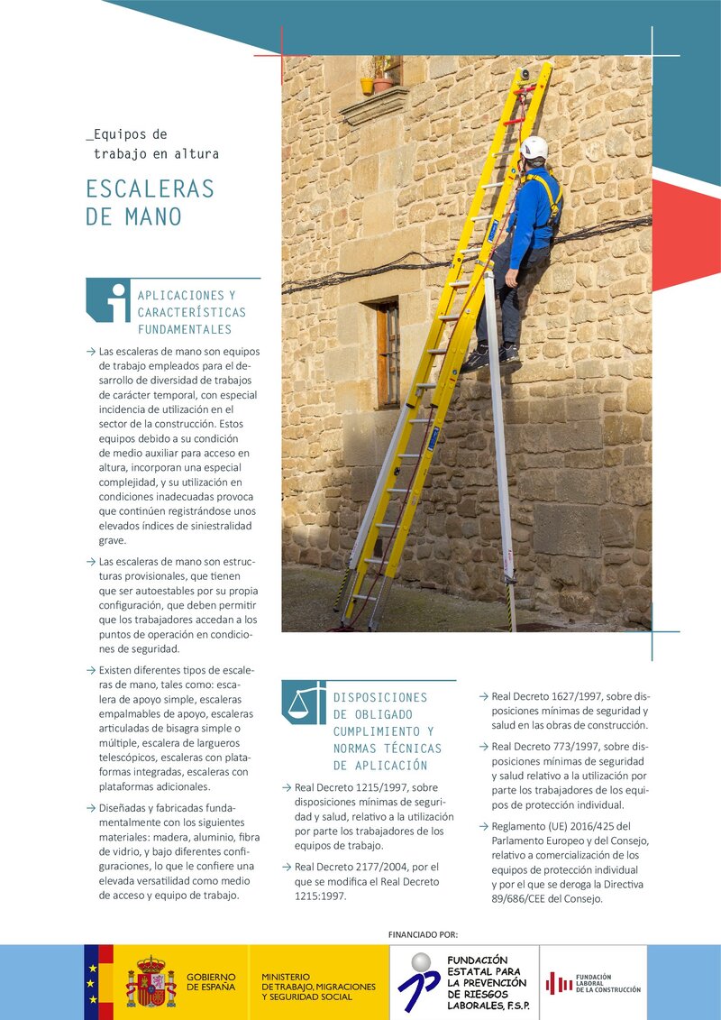 Trabajos en altura. Escalera de mano.