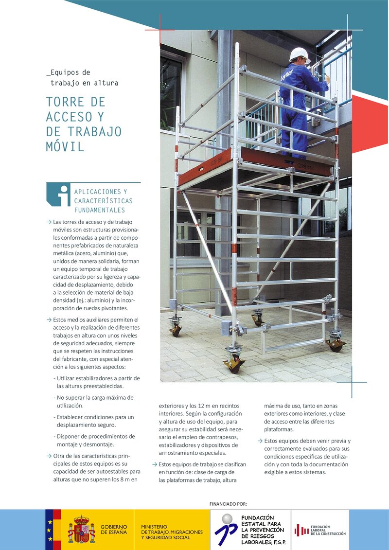 Trabajos en altura. Torre de acceso.