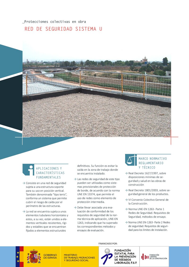 Protecciones colectivas. Red de seguridad sistema U.