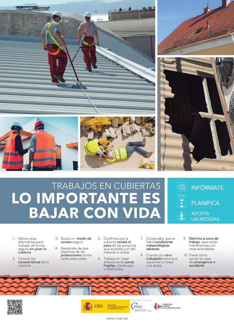 Trabajos en cubiertas: lo importante es bajar con vida.