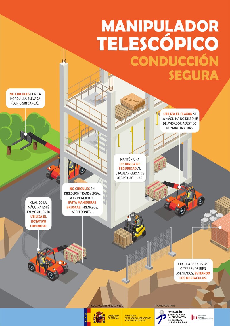Manipulador telescópico. Conducción segura.