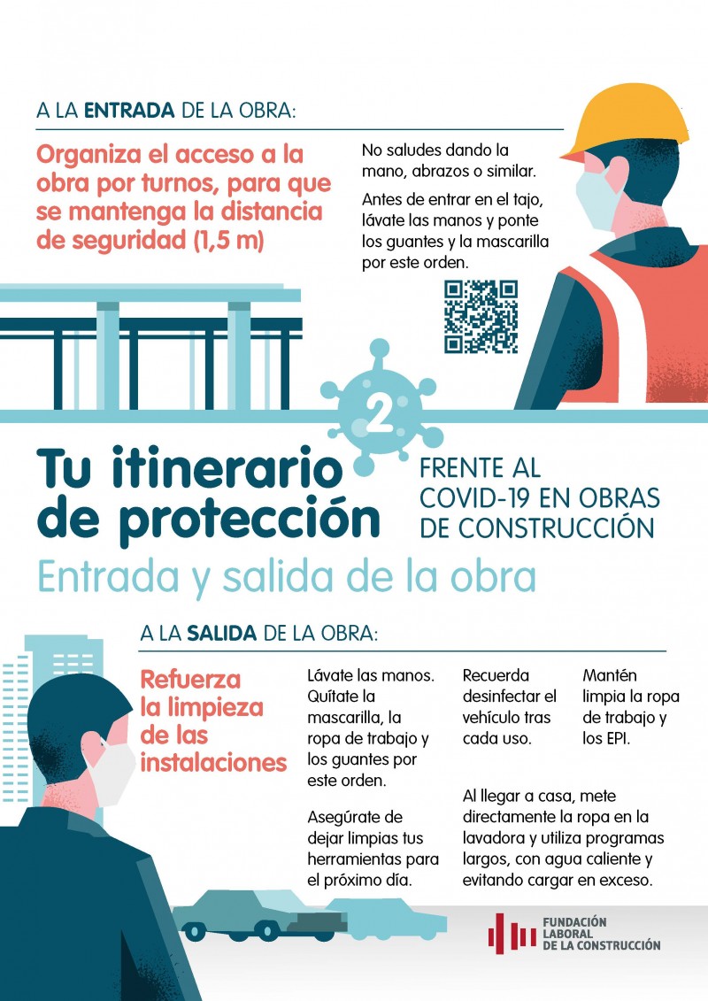 COVID-19. Tu Itinerario de protección 2. Entrada y salida de la obra.
