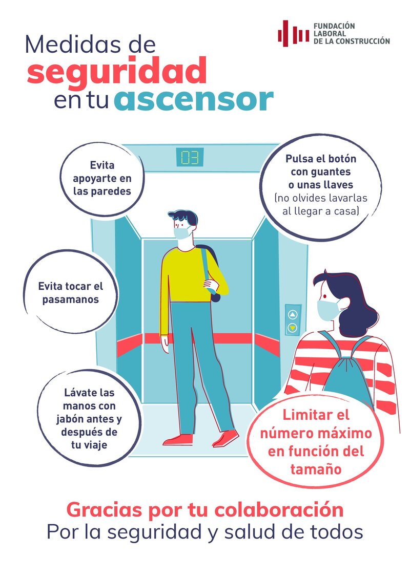 COVID-19. Medidas de seguridad en el ascensor.
