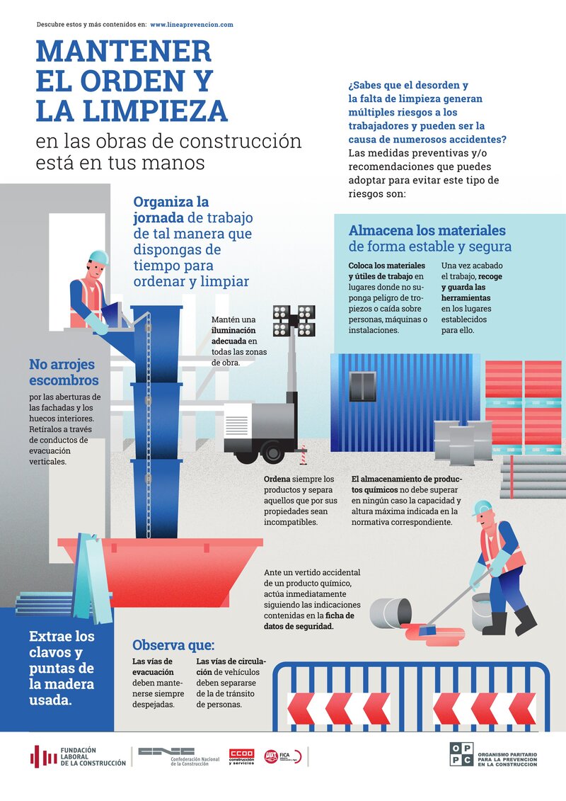 Orden y limpieza en la obra.