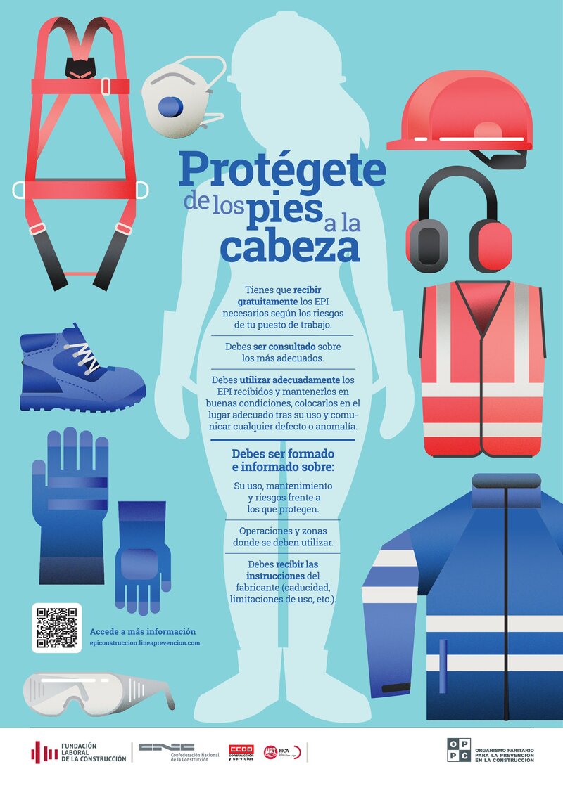 Equipos de protección individual en construcción.