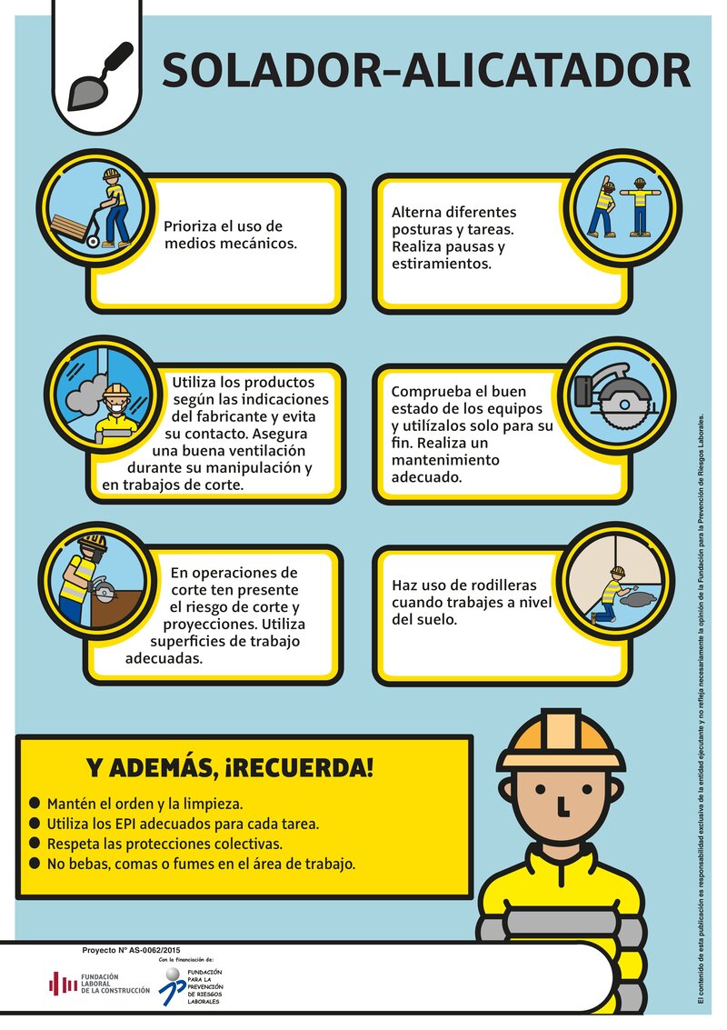 Seguridad en el puesto de solador - alicatador.