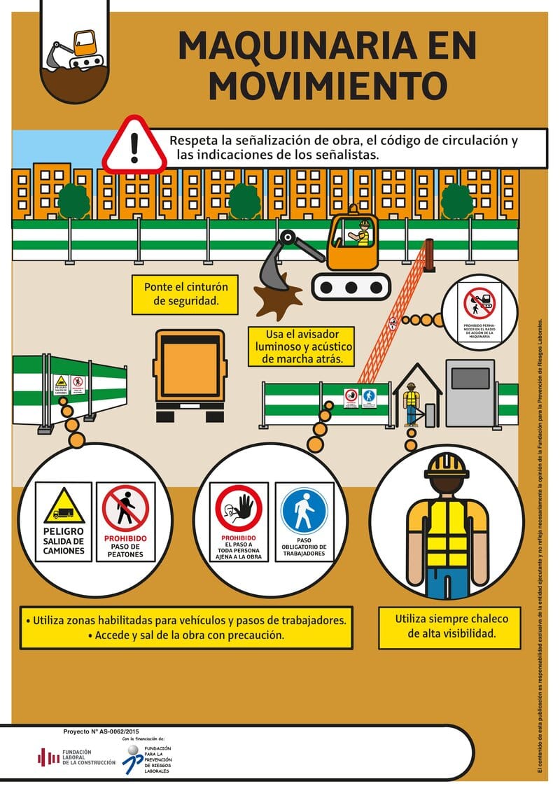 Prevención de riesgos con maquinaria en movimiento.