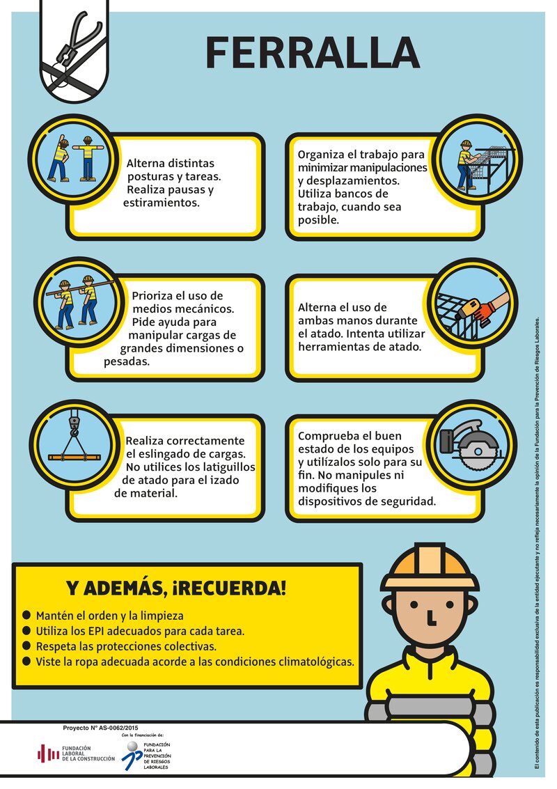 Seguridad en el puesto de ferralla.