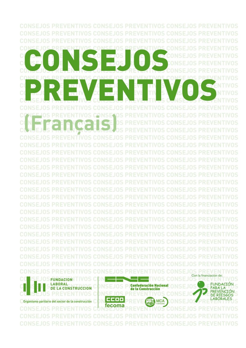 Consejos preventivos para la construcción, en francés.