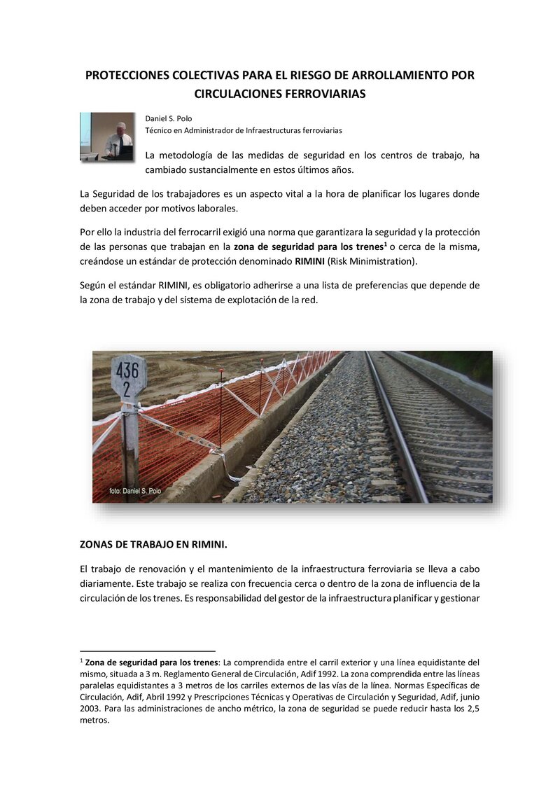 Protecciones colectivas. Circulaciones ferroviarias.