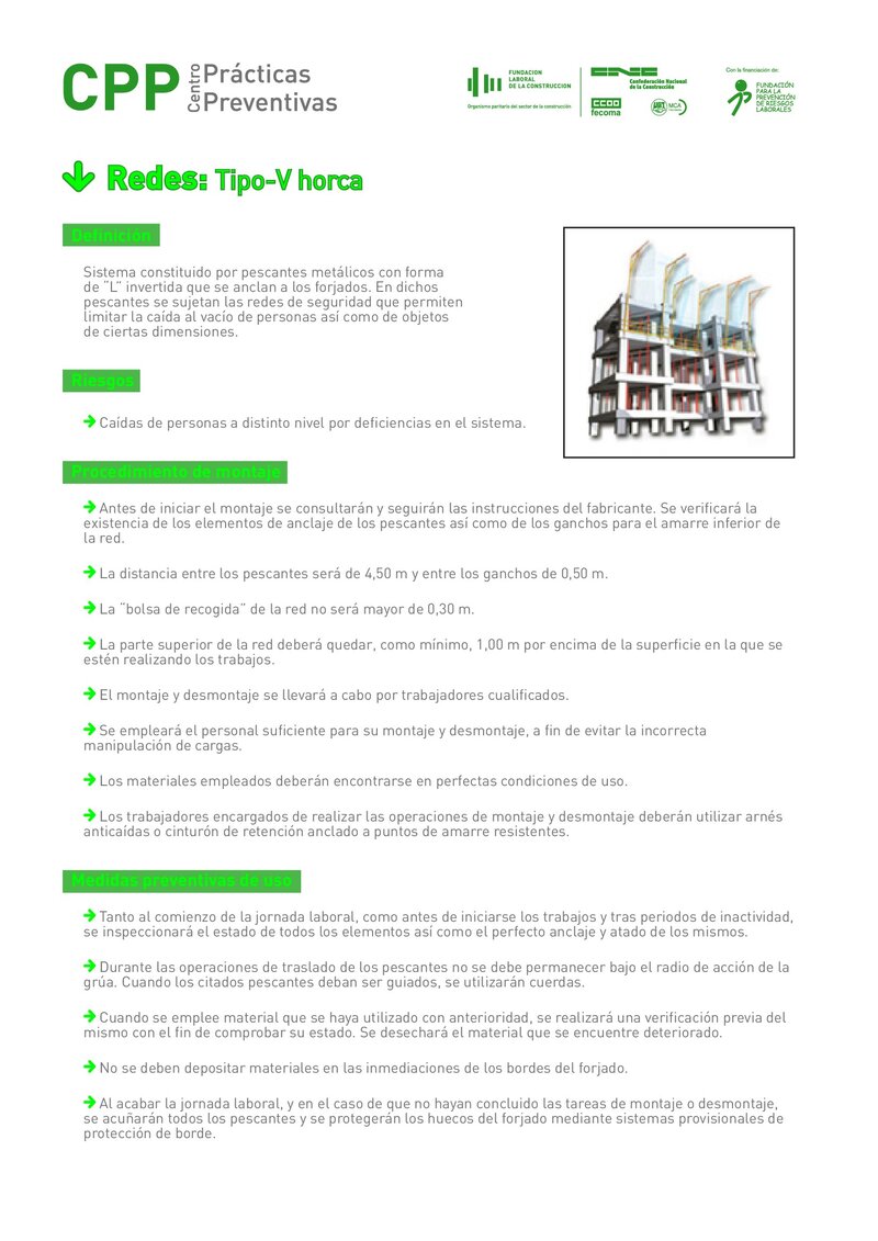 Requisitos de seguridad de las redes tipo V - horca.