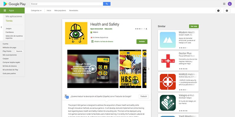 H&S Games. Juegos de seguridad y salud en construcción.